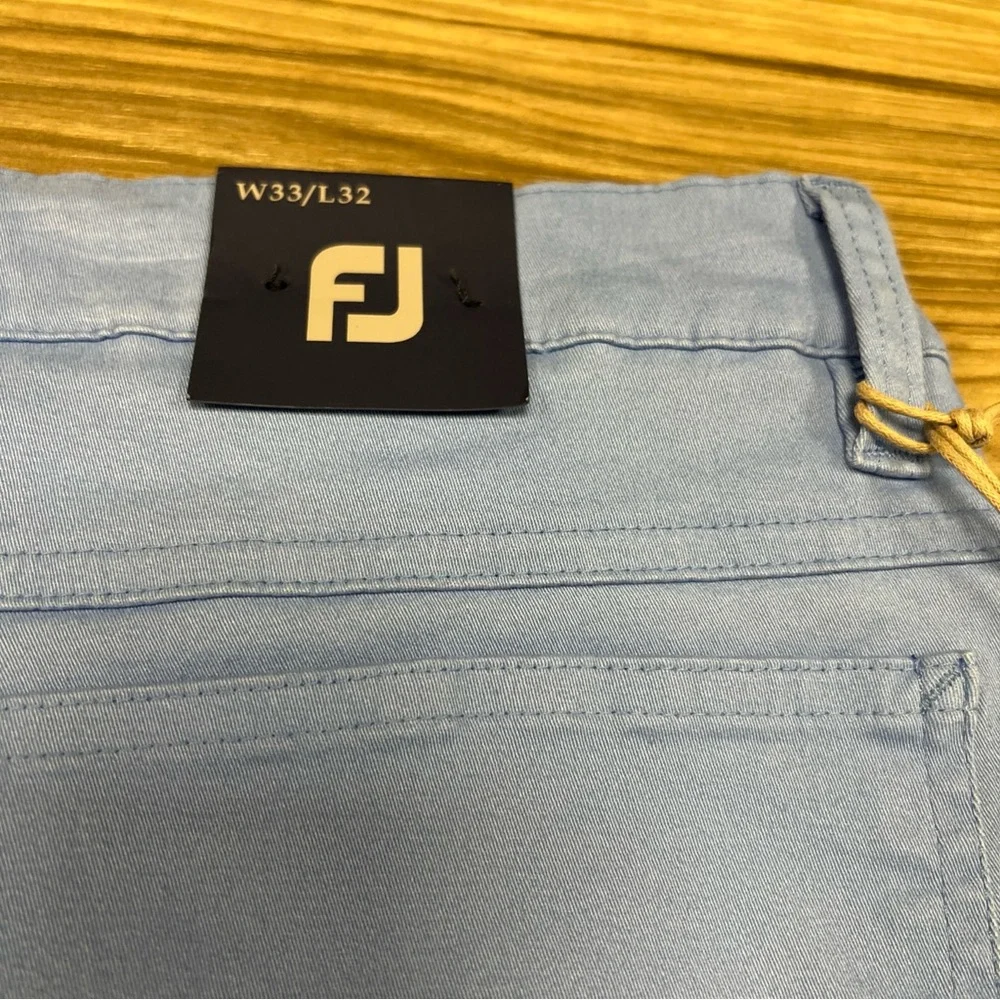 FootJoy Cotton Twill 5-Pocket Pants Blue Lagoon Golf Casual Stretch Mens 33x32 - Picture 6 of 6
